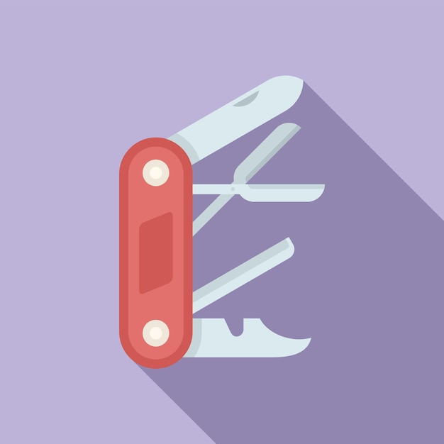 Metal knife icon flat vector Army pocket Camping kit