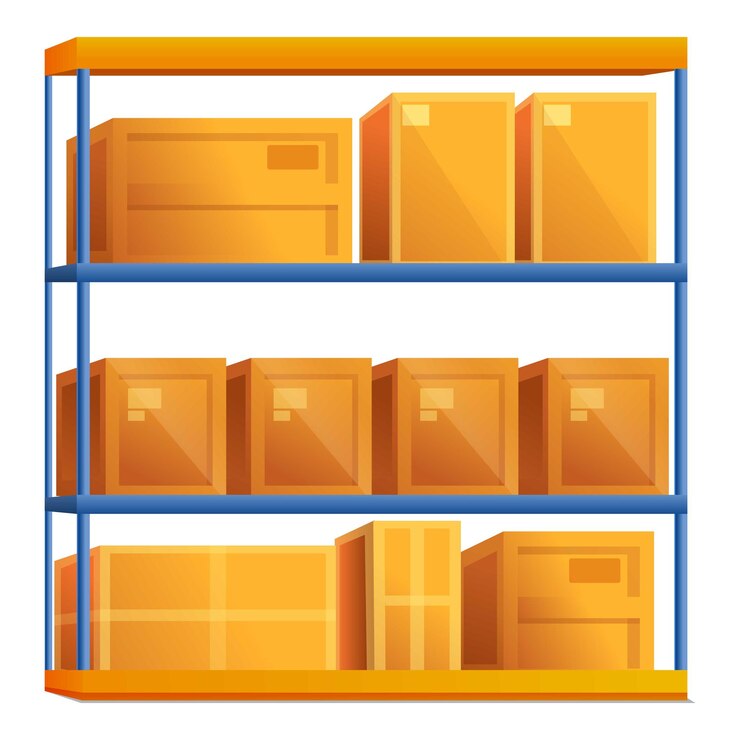 Vector metal rack parcel box icon cartoon of metal rack parcel box vector icon for web design isolated on white background