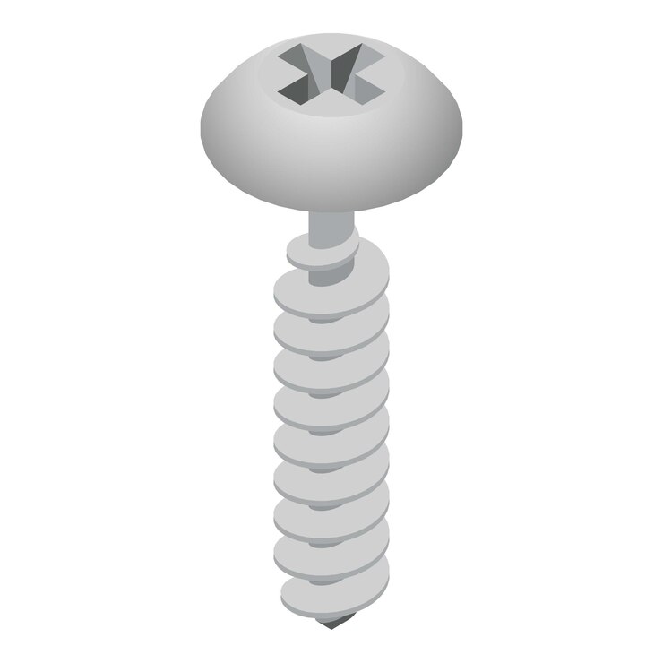 Vector metal screw icon isometric of metal screw vector icon for web design isolated on white background