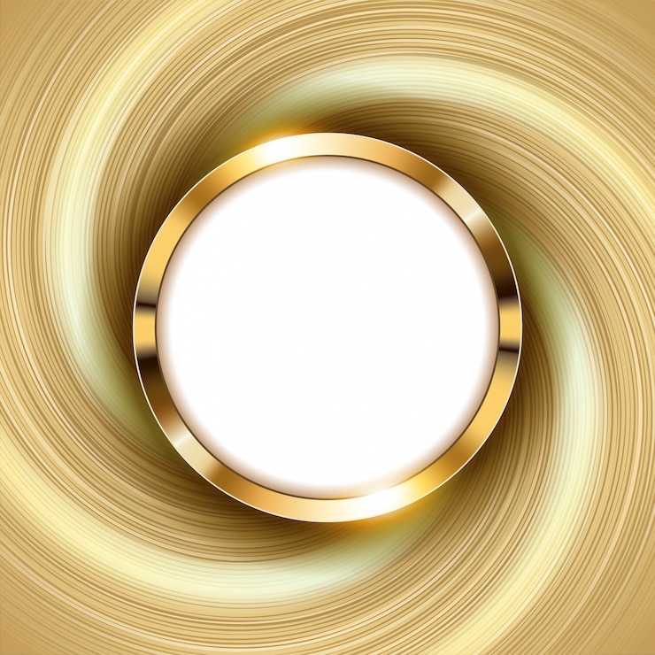 Metallic gold ring with text space and swirl light