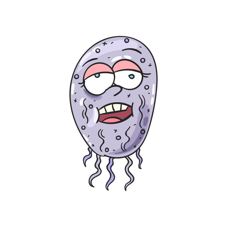 Microbe doodle Virus sketch Bacteria Cell Germ Allergy Disease Parasite Unicellular organism Cute cartoon microbe Infection Funny microorganism Alien