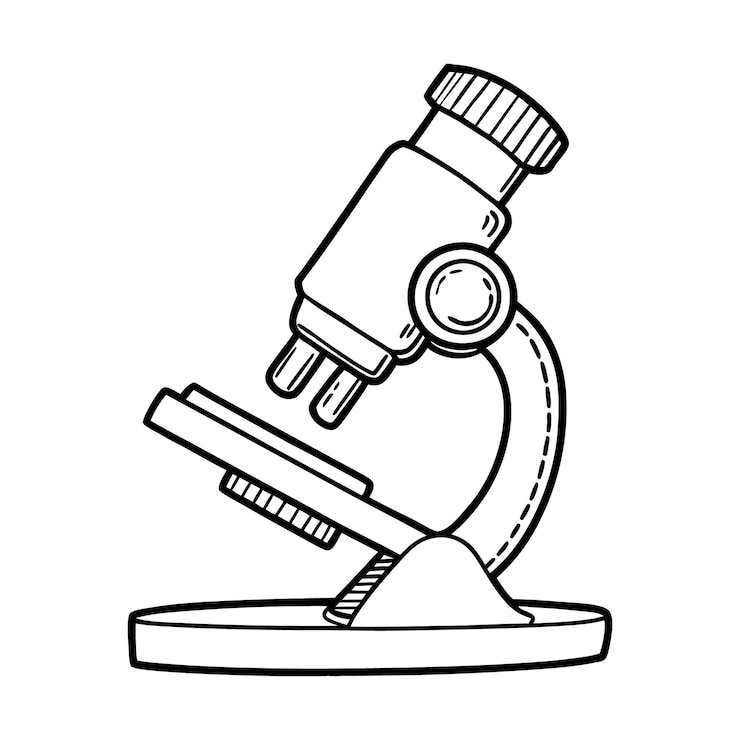 Vector microscope line art vector for science and research design