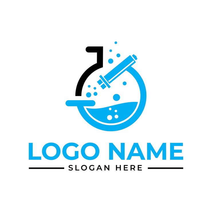 Vector microscope medical laboratory logo.lab logo design science labs logo design.bio organic lab logo