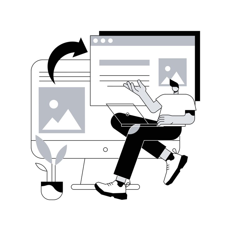 Vector microsite konsep abstrak ilustrasi vektor