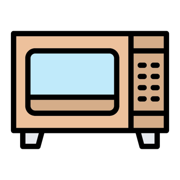 Microwave Vector Icon Design Illustration