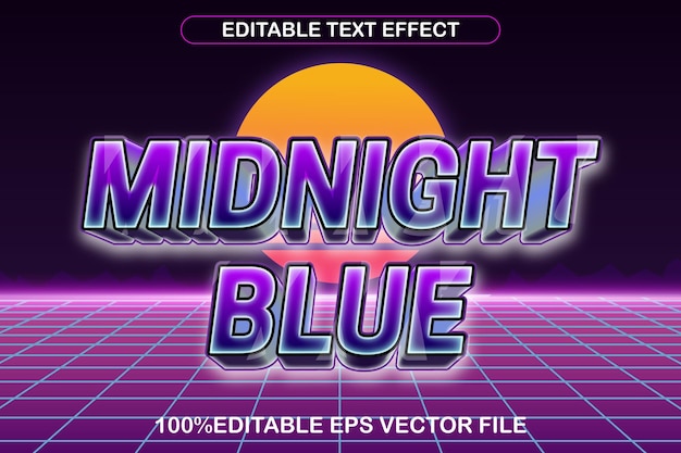 midnight blue editable text effect 3d modern gradient style