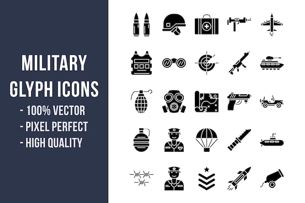 Military Glyph Icons