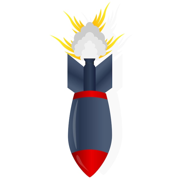 Military rocket rocket flying in the air air bomb Vector illustration