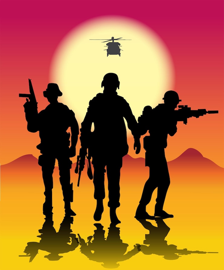 Vector military silhouette