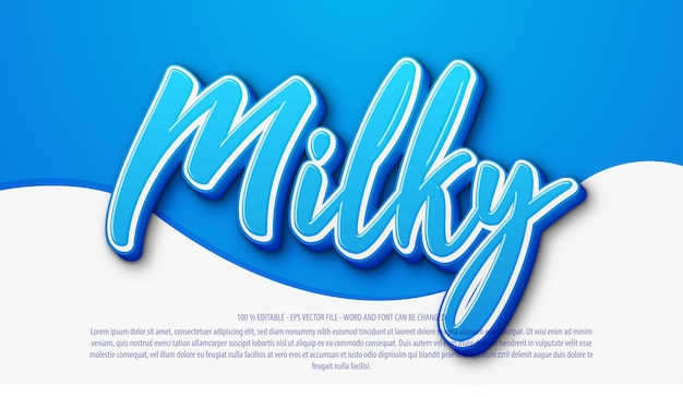 milk 3d editable text effect