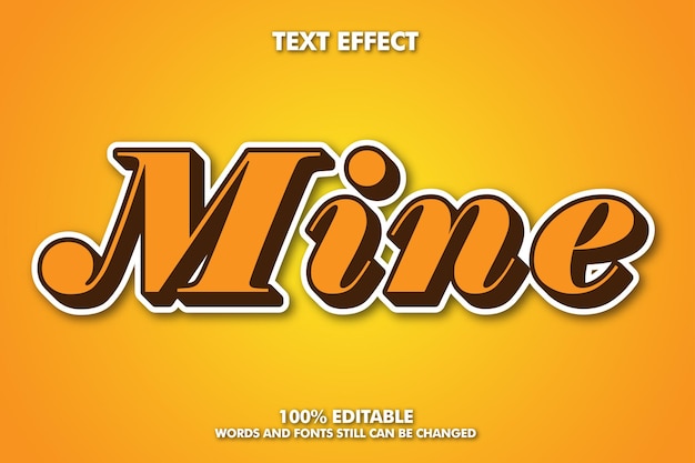 mine modern bold 3d typography cartoon editable text effect