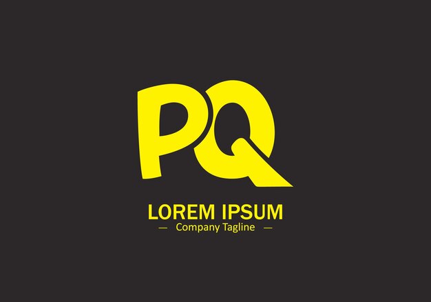 Minimal and abstract PQ or QP letter logo icon vector silhouette