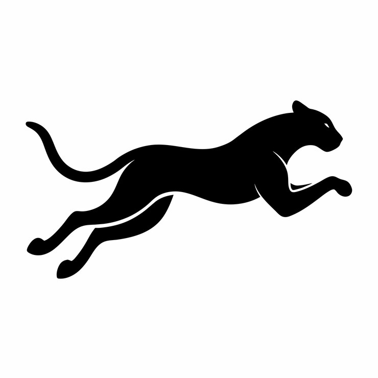 minimal Cheetah vector silhouette solid black color silhouette 8