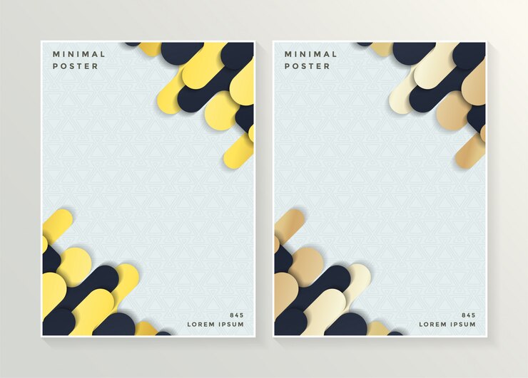 Vector minimal cover in gold. vector geometric abstract design.