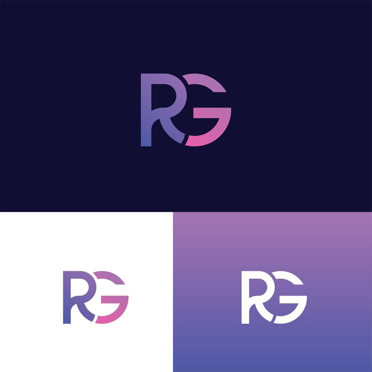Minimal Creative Initial Based RG GR logo Letter GR RG creative elegant Monogram with black color