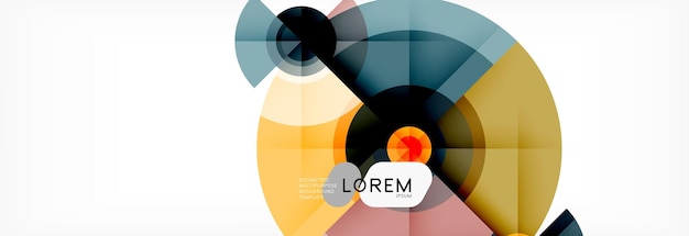 minimal geometric circles and triangles abstract background techno modern design poster template