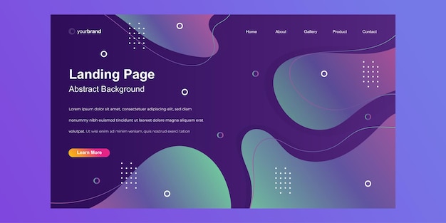 Minimal geometric design. Dynamic shapes composition abstract landing page