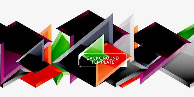 Minimal geometrical triangles with 3d effect abstract background template