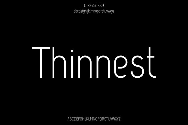 Minimal Thinnest Creative Vector Sans Serif Alphabet Font Design