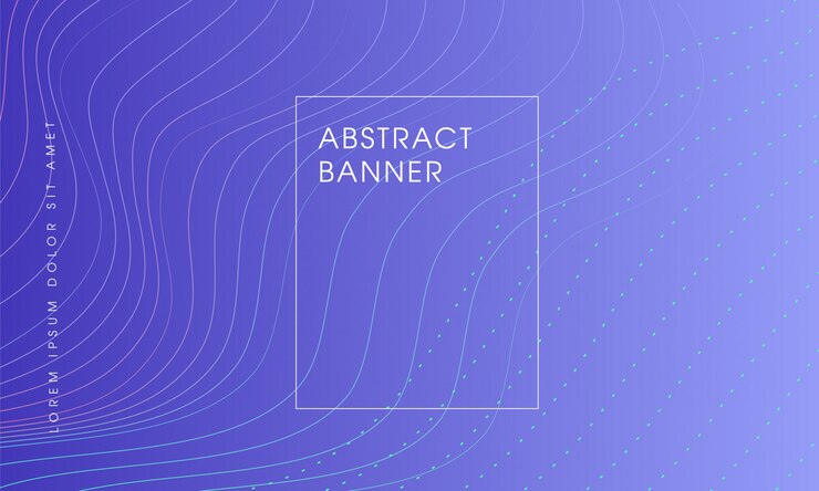 Minimal wavy line blue abstract background design