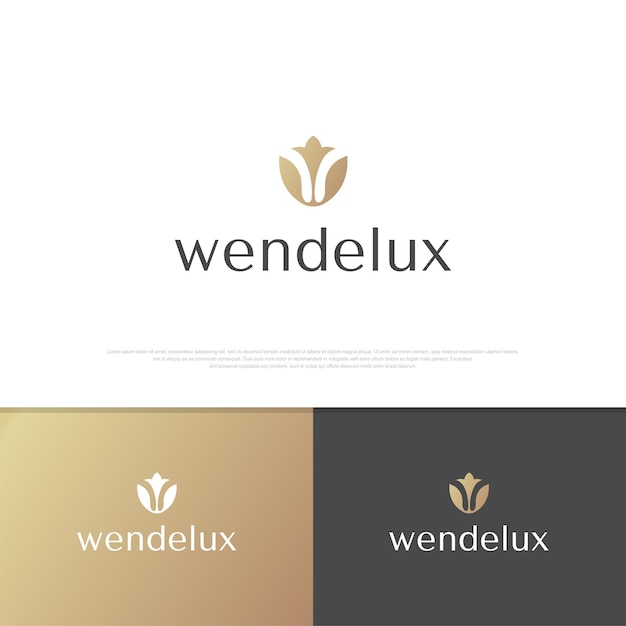 minimalist abstract flower logo design