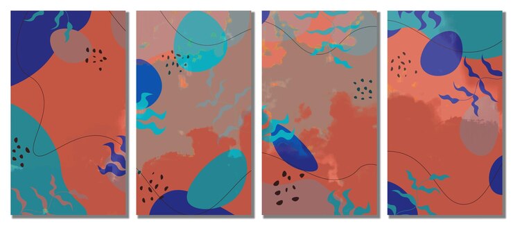 Vector minimalist abstract hand drawn set background