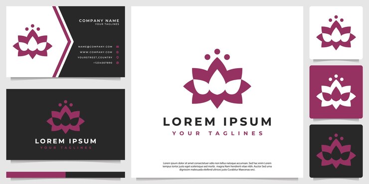Minimalist abstract lotus flower logo