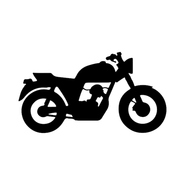 Minimalist Black Motorbike Icon Vector Art