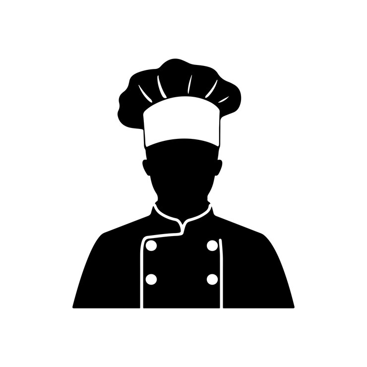 Vector minimalist chef silhouette icon