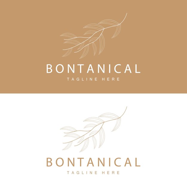 Minimalist Feminine Botanical Flower Beauty Line Plant Logo Design Vector illustration