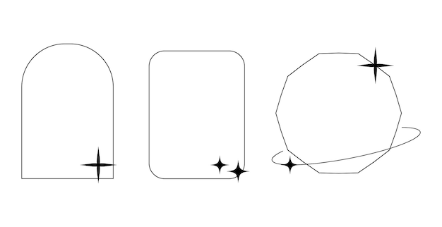 Minimalist frame line with circle for element