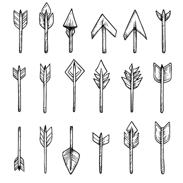 Minimalist HandDrawn Arrows Collection in Sketch Style