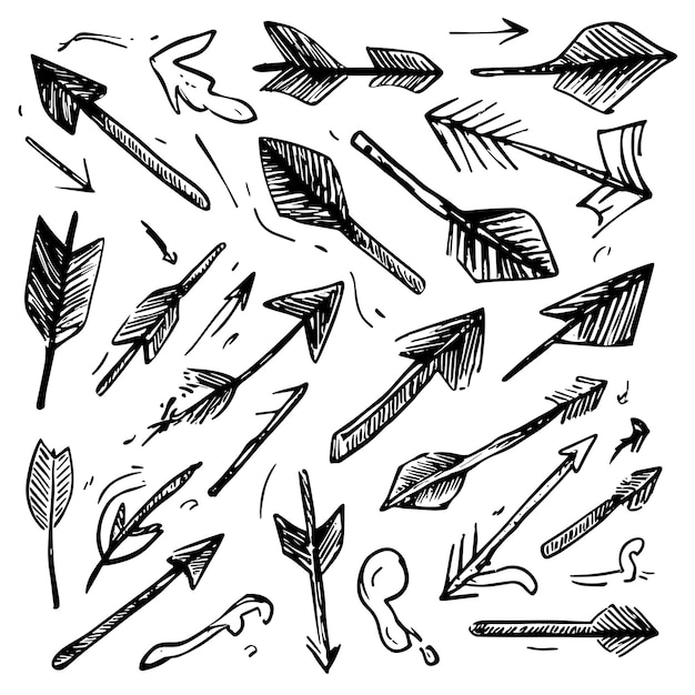 Minimalist HandDrawn Arrows Collection in Sketch Style