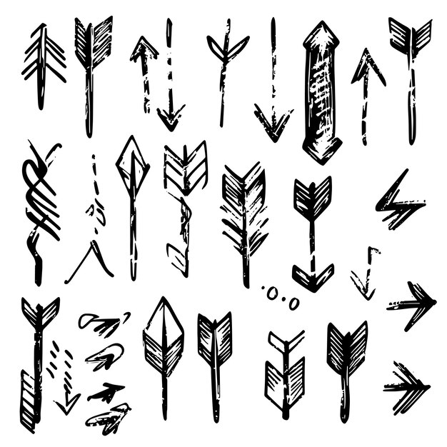 Minimalist HandDrawn Arrows Collection in Sketch Style