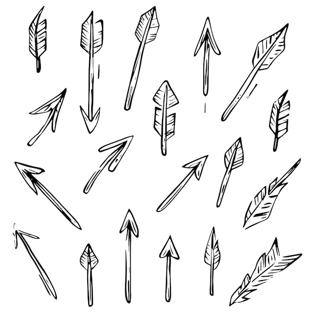 Minimalist HandDrawn Arrows Collection in Sketch Style