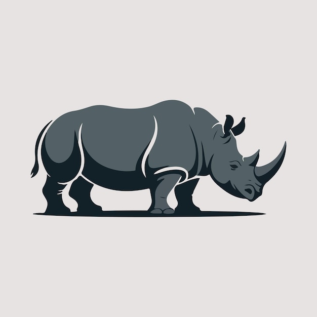 Minimalist Rhino Logo Vector in Elegant 2D Style