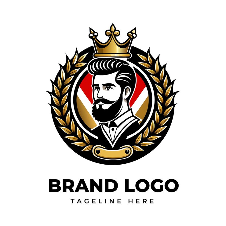 Minimalist Royal Barber Shop Logo Design