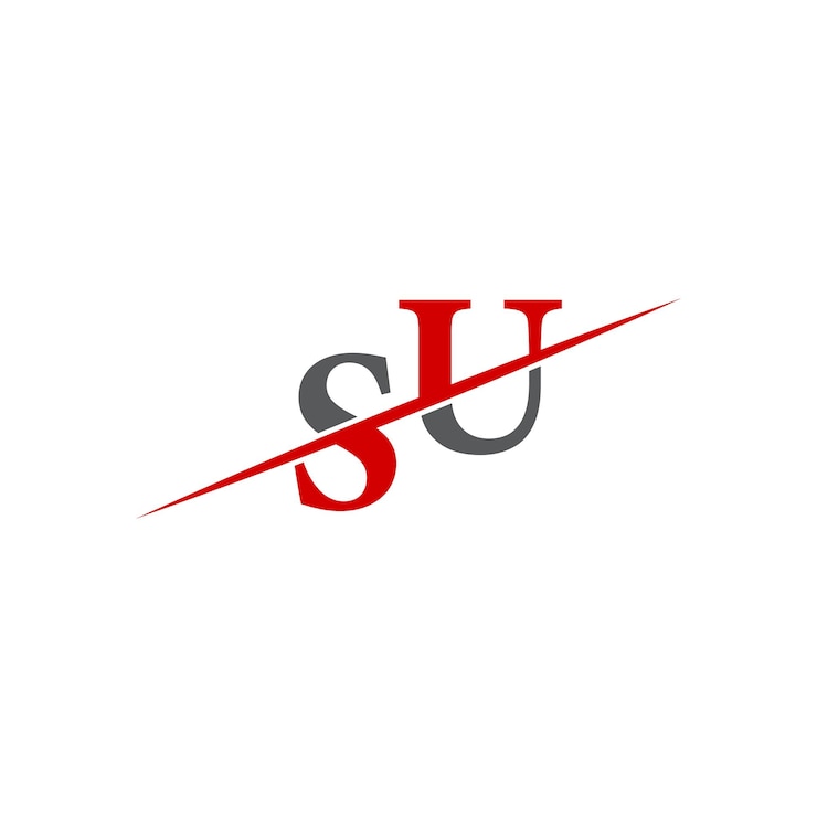 Vector minimalist su logo with dynamic diagonal line