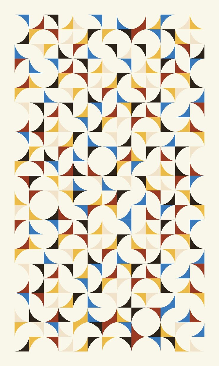 Minimalist trendy Bauhaus pattern backgrounds opart retro styled pattern traditional decoration