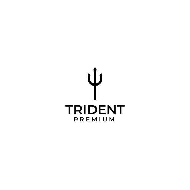 Vector minimalist trident logo design vector illustration