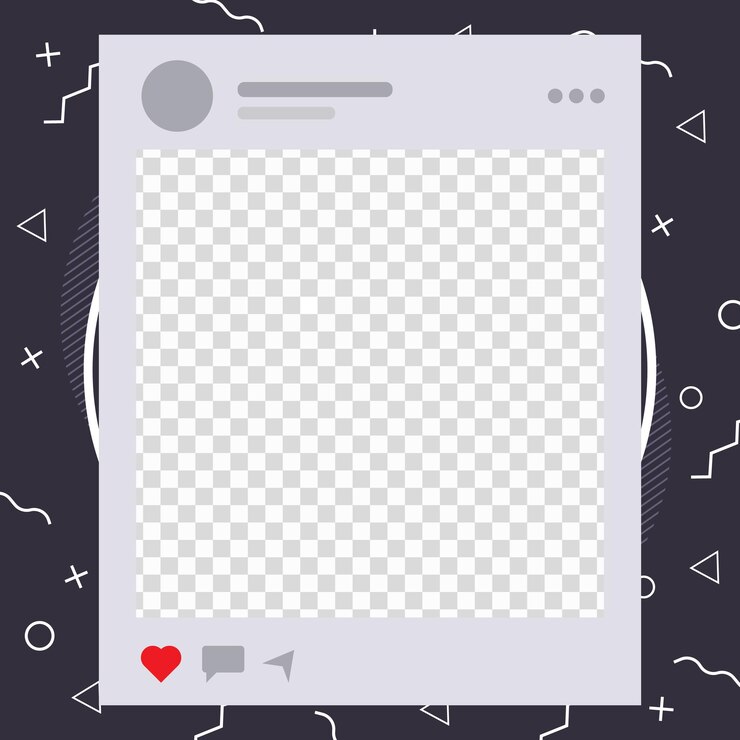 Vector minimalistic social media post frame with geometric background