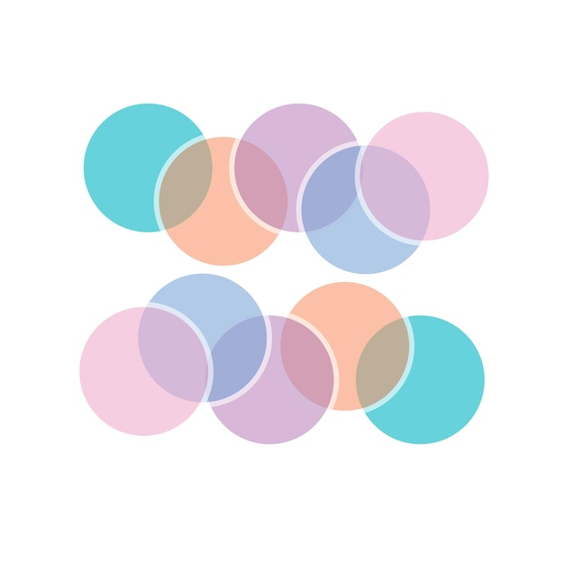 Minimalistic warm colored circles collection on white background