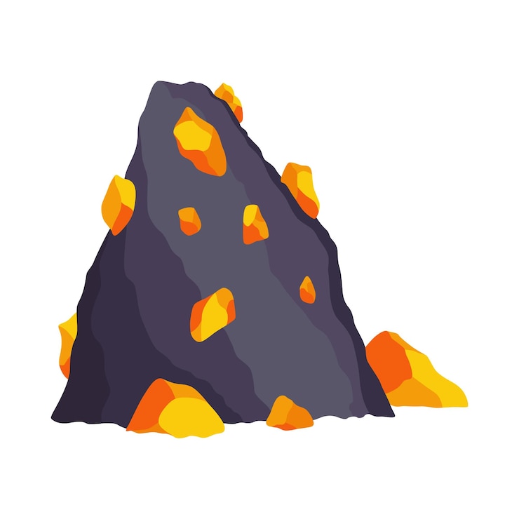 Vector mining element game mining props icon assets item in cartoon style object for ui or level design