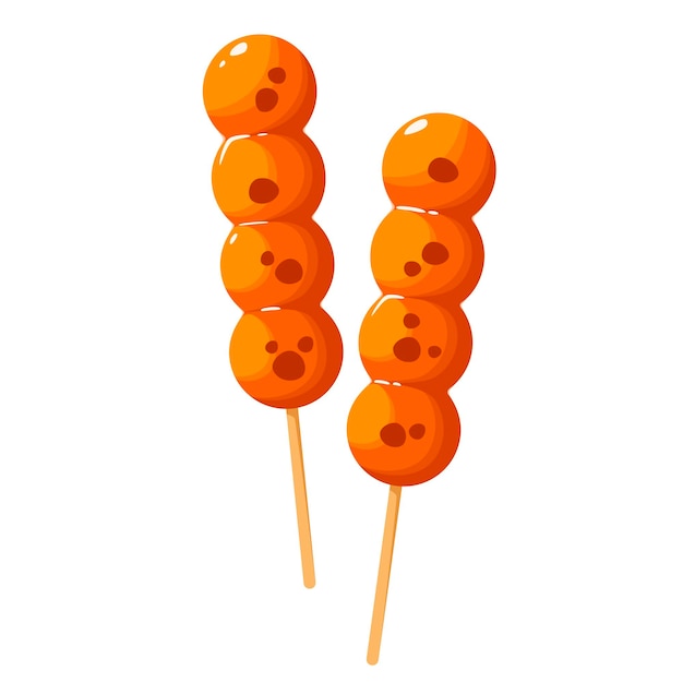 Mitarashi dango on a white background. Japanese cuisine.