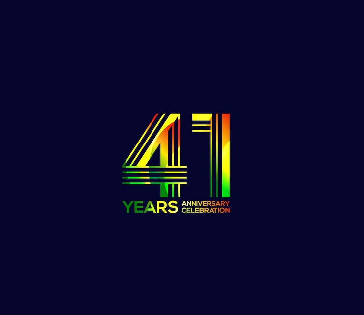 Vector mixed colors festivals 41 year anniversary party events company based banners posters