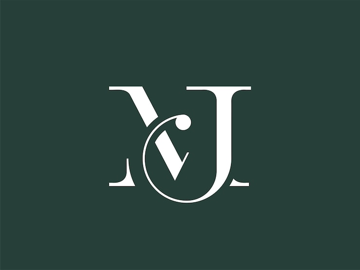 Vector mj logo with classic modern style for personal brand, wedding monogram, etc.