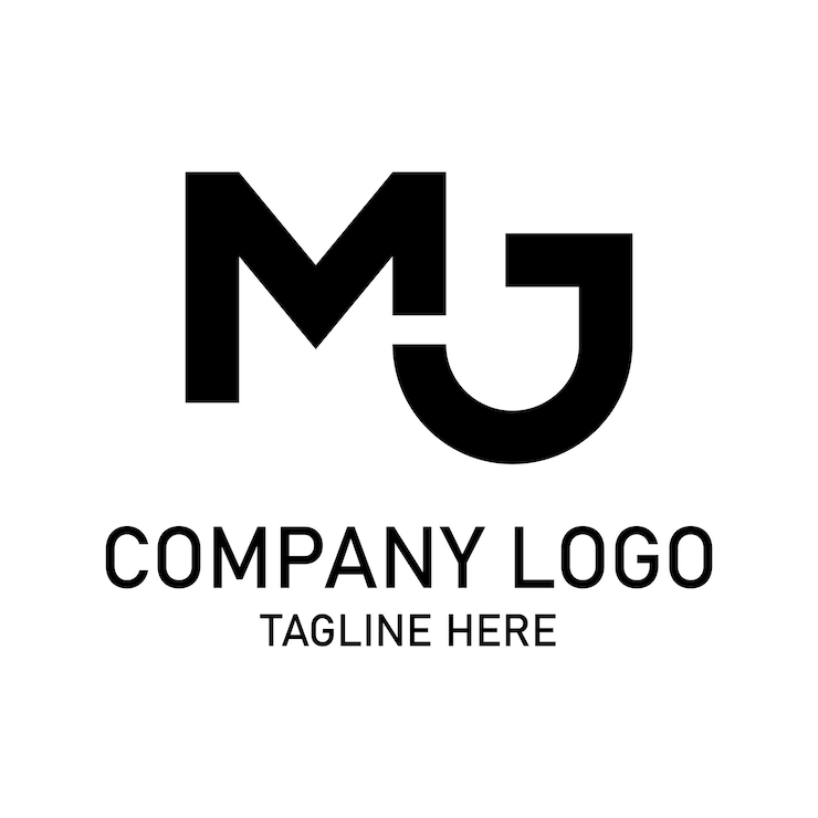 Vector mj m and j word logo