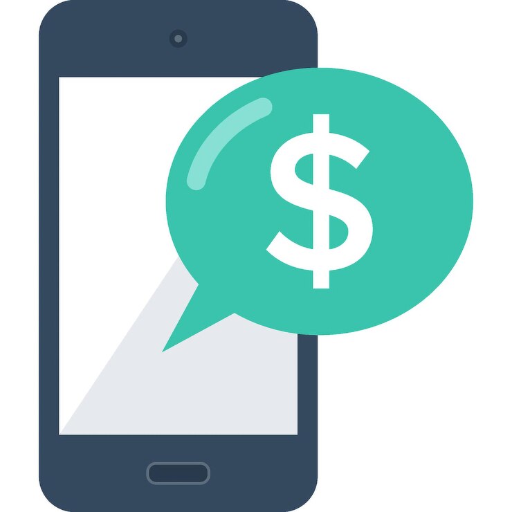 Vector mobile banking flat web icon concept