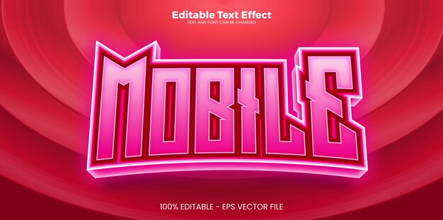 Mobile editable text effect in modern trend style