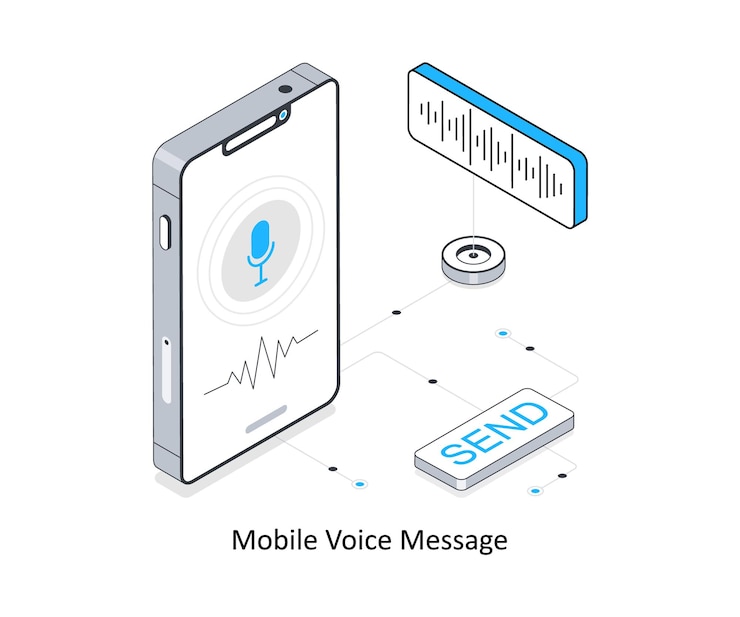 Vector mobile voice message isometric stock illustration eps file stock illustration